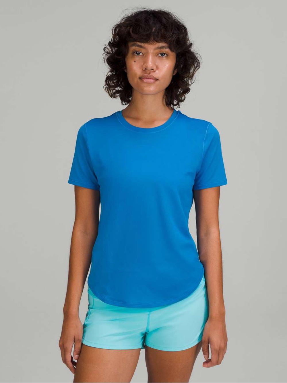 lululemon athletica Women’s High Neck Run and Train Tee - Poolside